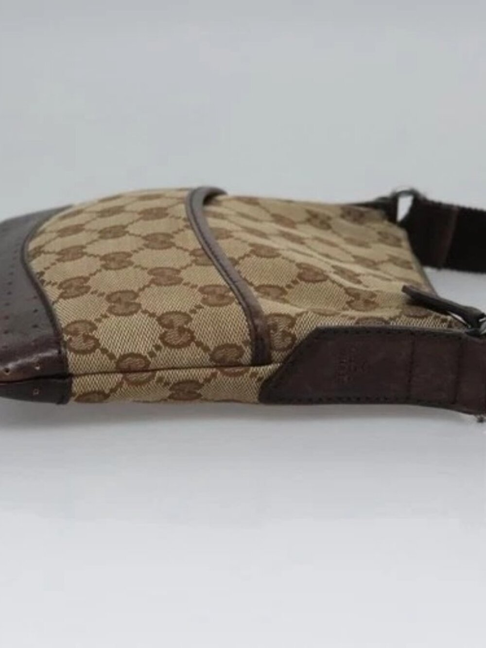 GUCCI GG Canvas Shoulder Bag Beige Brown gold - Picture 3 of 16